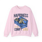 Happiness Is A Comfy Sofa Girl Sweatshirt Design